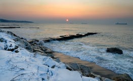 Vinter Black Sea fotografering för bildbyråer Vinter Black Sea fotografering för bildbyråer