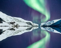 Vinter i Wales nordliga ljus aka Aurora Borealis Vinter i Wales nordliga ljus aka Aurora Borealis