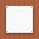 Vinyl banner blank white isolated on square wood frame, white mock up textile fabric empty for banner advertising stand hanging vector illustration Vinyl banner blank white isolated on square wood frame, white mock up textile fabric empty for banner advertising stand hanging vector illustration