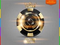VIP Poker Black And Golden Chip With Light Effect Vector (transparency In Additional Format Only) Royalty Free Stock Photography VIP Poker Black And Golden Chip With Light Effect Vector (transparency In Additional Format Only) Royalty Free Stock Photography