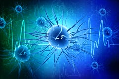 Virus nel fondo medico di tecnologia 3d rendono royalty illustrazione gratis Virus nel fondo medico di tecnologia 3d rendono royalty illustrazione gratis