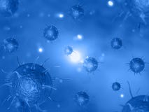 Viruses pathogenic microbes and bacteria under microscope 3d illustration. Flu cells and infectious diseases stock illustration Viruses pathogenic microbes and bacteria under microscope 3d illustration. Flu cells and infectious diseases stock illustration