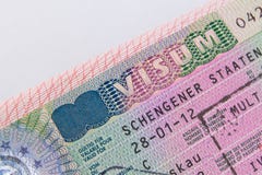 Visa de Schengen del alemán fotos de archivo Visa de Schengen del alemán fotos de archivo