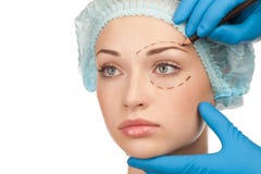 Visage avant exécution de chirurgie plastique image stock Visage avant exécution de chirurgie plastique image stock