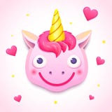 Visage de licorne d'Emoji, illustration de vecteur illustration libre de droits Visage de licorne d'Emoji, illustration de vecteur illustration libre de droits