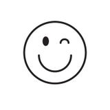 Visage de sourire Wink Positive People Emotion Icon de bande dessinée illustration stock Visage de sourire Wink Positive People Emotion Icon de bande dessinée illustration stock