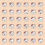Visage mignon d'émotion d'ours dans le divers expession, ligne editable icône illustration stock Visage mignon d'émotion d'ours dans le divers expession, ligne editable icône illustration stock