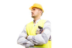 Visionary architect or builder looking up royalty free stock photography Visionary architect or builder looking up royalty free stock photography