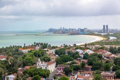 Vista aerea dell'orizzonte di Recife e di Olinda - Olinda, Pernambuco, Brasile fotografie stock Vista aerea dell'orizzonte di Recife e di Olinda - Olinda, Pernambuco, Brasile fotografie stock