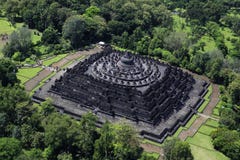 Vista aerea di Borobudur immagini stock Vista aerea di Borobudur immagini stock