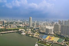 Vista aerea di Singapore fotografie stock Vista aerea di Singapore fotografie stock
