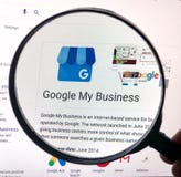 Vista ampliada de Google minha lista do negócio imagem de stock Vista ampliada de Google minha lista do negócio imagem de stock