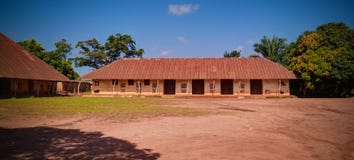 Vista aos palácios reais de Abomey, Benin imagem de stock Vista aos palácios reais de Abomey, Benin imagem de stock