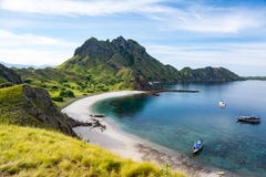 Vista aérea da baía da ilha de Padar foto de stock Vista aérea da baía da ilha de Padar foto de stock