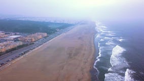 Vista aérea das sete casas das irmãs em San Francisco filme Vista aérea das sete casas das irmãs em San Francisco filme