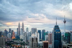 Vista aérea del horizonte de Kuala Lumpur, Malasia imagenes de archivo Vista aérea del horizonte de Kuala Lumpur, Malasia imagenes de archivo