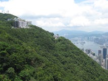 Vista da cidade do pico de Victoria, Hong Kong imagem de stock royalty free Vista da cidade do pico de Victoria, Hong Kong imagem de stock royalty free