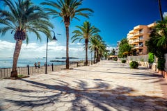 Vista da frente marítima de Ibiza imagens de stock Vista da frente marítima de Ibiza imagens de stock