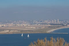 Vista de San Diego y la base aérea naval del punto loma imágenes de archivo libres de regalías Vista de San Diego y la base aérea naval del punto loma imágenes de archivo libres de regalías