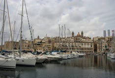 Vista de Vittoriosa, Malta fotografia de stock Vista de Vittoriosa, Malta fotografia de stock