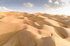 Vista di Aeril del deserto di Liwa, parte del quarto vuoto, il più grande co fotografia stock Vista di Aeril del deserto di Liwa, parte del quarto vuoto, il più grande co fotografia stock