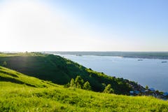 Vista do Rio Volga de Uslon superior fotos de stock Vista do Rio Volga de Uslon superior fotos de stock