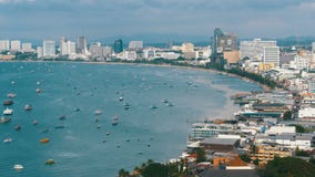 Vista panoramica della spiaggia della città di Pattaya e del golfo del Siam in Tailandia La Tailandia, Pattaya, Asia stock footage Vista panoramica della spiaggia della città di Pattaya e del golfo del Siam in Tailandia La Tailandia, Pattaya, Asia stock footage