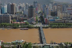 Vista panoramica di Lanzhou, Cina immagine stock Vista panoramica di Lanzhou, Cina immagine stock