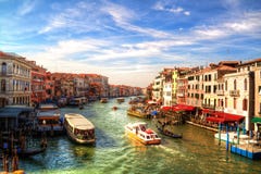 Vista romántica de Grand Canal, Venecia, Italia fotografía de archivo Vista romántica de Grand Canal, Venecia, Italia fotografía de archivo