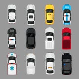 Vista superiore delle icone delle automobili illustrazione vettoriale Vista superiore delle icone delle automobili illustrazione vettoriale