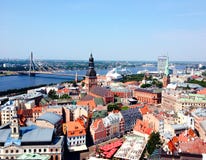 Vista superiore di Riga di vecchia città immagine stock Vista superiore di Riga di vecchia città immagine stock