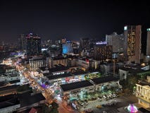 Vista superiore Pattaya Tailandia di notte fotografia stock libera da diritti Vista superiore Pattaya Tailandia di notte fotografia stock libera da diritti