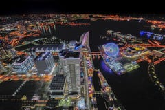 Vista surreale della città di Yokohama fotografia stock libera da diritti Vista surreale della città di Yokohama fotografia stock libera da diritti