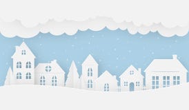 Viste della casa nell'inverno un giorno nevoso illustrazione vettoriale Viste della casa nell'inverno un giorno nevoso illustrazione vettoriale