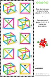 Visual math puzzle - find the top view for wire objects Royalty Free Stock Photo Visual math puzzle - find the top view for wire objects Royalty Free Stock Photo