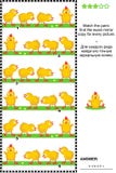 Visual puzzle with rows of cute little chicks Royalty Free Illustration Visual puzzle with rows of cute little chicks Royalty Free Illustration