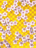 Vit Cherry Blossoms On Gold Pattern bakgrund royaltyfri illustrationer Vit Cherry Blossoms On Gold Pattern bakgrund royaltyfri illustrationer