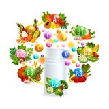 Natural vitamin with healthy food poster design Royalty Free Stock Photography Natural vitamin with healthy food poster design Royalty Free Stock Photography