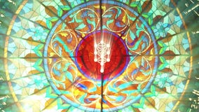Vitral com símbolo da árvore de Kabbalah (laço sem emenda do QG 1080p) ilustração royalty free Vitral com símbolo da árvore de Kabbalah (laço sem emenda do QG 1080p) ilustração royalty free
