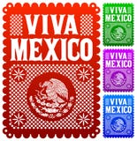 Viva Mexico - decoração mexicana do vetor do feriado ilustração do vetor Viva Mexico - decoração mexicana do vetor do feriado ilustração do vetor