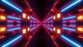 Vjloop airhangar do corredor do túnel do scifi futurista com fulgor agradável e reflexões 3d que rendem o fundo ilustração royalty free Vjloop airhangar do corredor do túnel do scifi futurista com fulgor agradável e reflexões 3d que rendem o fundo ilustração royalty free