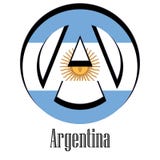 Vlag van Argentinië van de wereld in de vorm van een teken van anarchie vector illustratie Vlag van Argentinië van de wereld in de vorm van een teken van anarchie vector illustratie