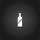 Vlak flessenpictogram stock illustratie Vlak flessenpictogram stock illustratie