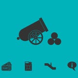Vlak kanonpictogram vector illustratie Vlak kanonpictogram vector illustratie