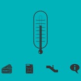 Vlak thermometerpictogram royalty-vrije illustratie Vlak thermometerpictogram royalty-vrije illustratie