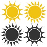 Vlak Zonpictogram Zonpictogram malplaatje vectorillustratie vector illustratie Vlak Zonpictogram Zonpictogram malplaatje vectorillustratie vector illustratie