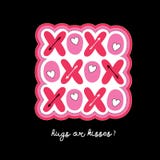 Vlakke Heldere van de de Dagtypografie van XOXO Valentine Vector de Groetkaart Flardharten en Pijlen Liefde XOXO Omhelzingen en k vector illustratie Vlakke Heldere van de de Dagtypografie van XOXO Valentine Vector de Groetkaart Flardharten en Pijlen Liefde XOXO Omhelzingen en k vector illustratie
