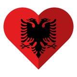 Vlakke het hartvlag van Albanië royalty-vrije illustratie Vlakke het hartvlag van Albanië royalty-vrije illustratie