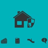 Vlakke het pictogram van de huisverzekering stock illustratie Vlakke het pictogram van de huisverzekering stock illustratie