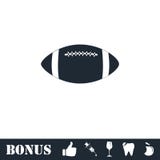 Vlakke het pictogram van de rugbybal vector illustratie Vlakke het pictogram van de rugbybal vector illustratie